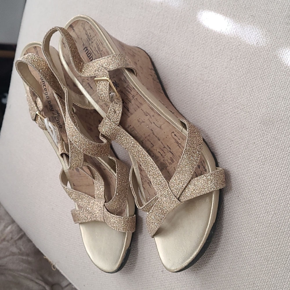 7.5 Gold Glitter Sandal Heel